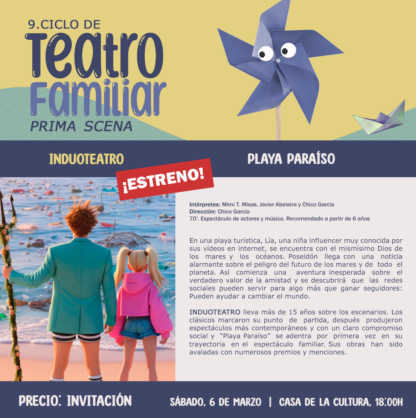 Imagen de INDUOTEATRO: Playa Para&iacute;so (ENTRADA POR INVITACI&Oacute;N EN HOSPITAL CARIDAD)