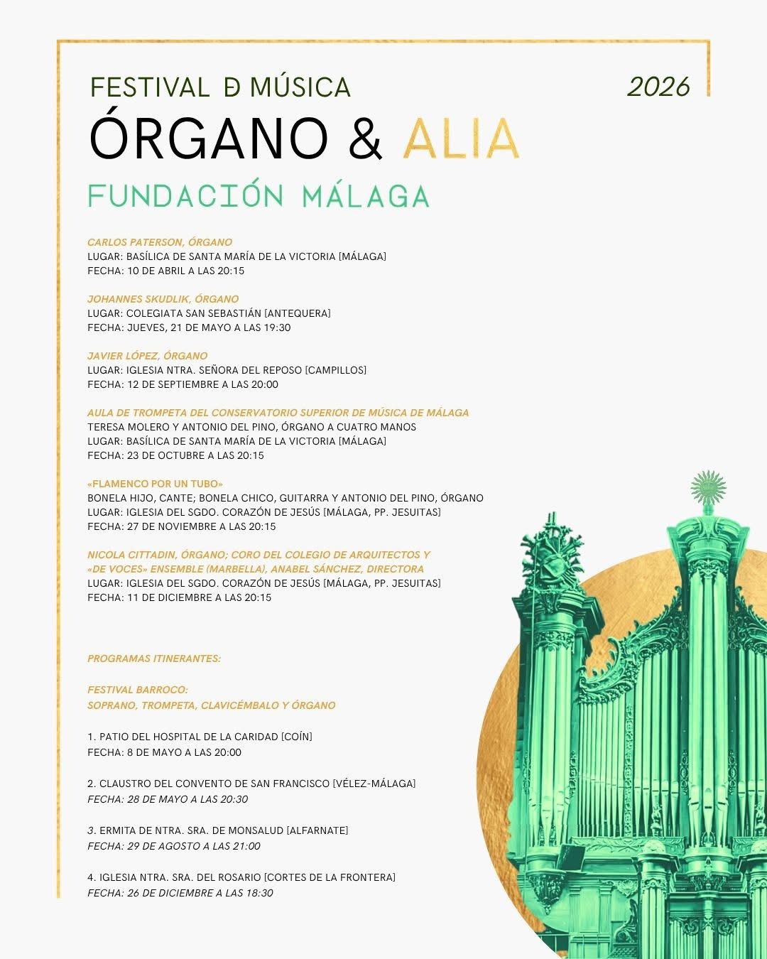 Imagen de &Oacute;rgano & Alia: Fundaci&oacute;n M&aacute;laga